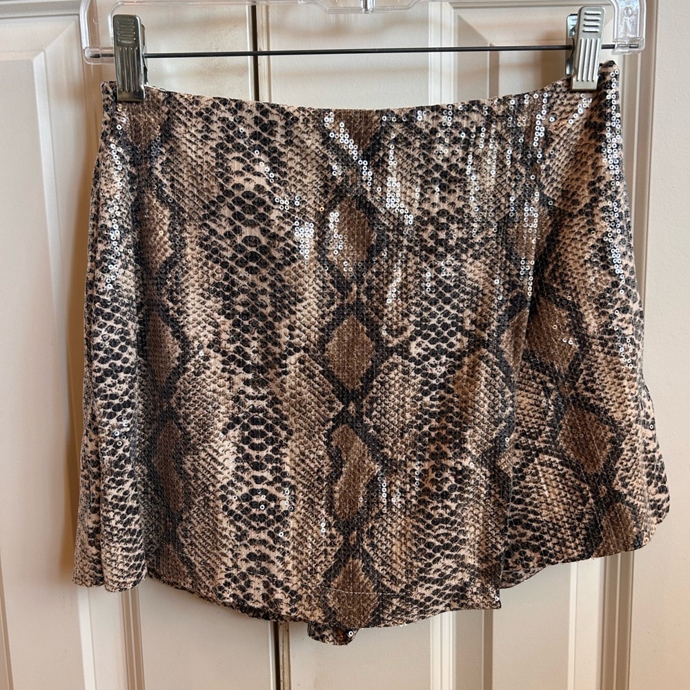 Sequined Snake/Animal Print Skort-NWT